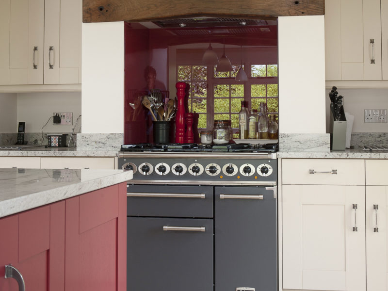 cottage kitchen with tiled floor and range cooker