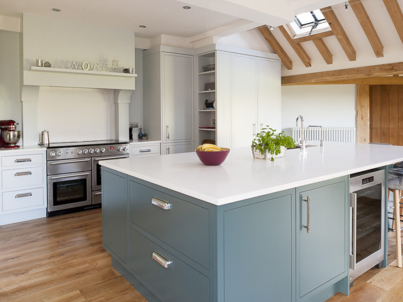 modern country kitchen with wood floor